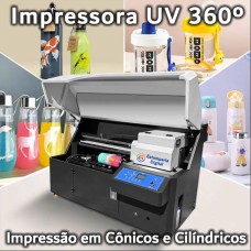 Impressora UV 360º  cilíndricos e cônicos